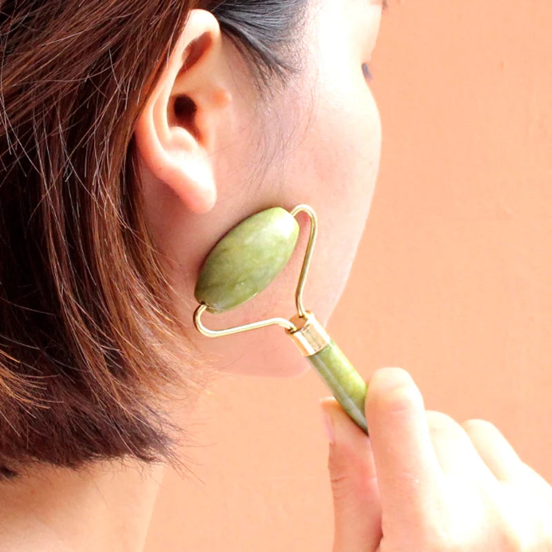Natural Jade Face Roller | Anti-Aging Facial Massage Tool