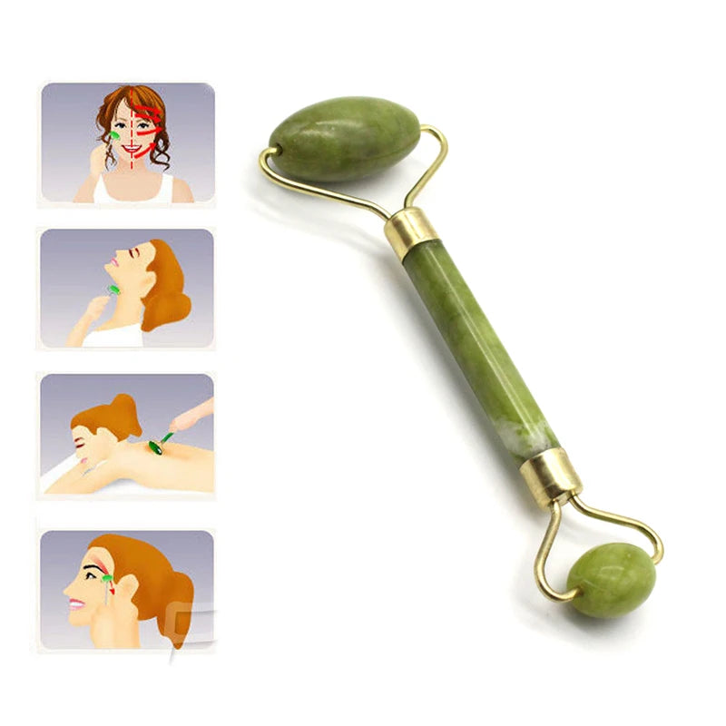 Natural Jade Face Roller | Anti-Aging Facial Massage Tool
