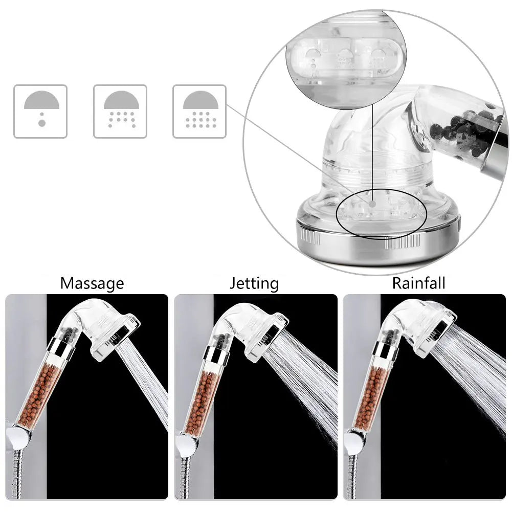 Luxury 3-Mode Shower Head | Water Purifier Filter System