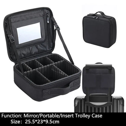 Travel Makeup Bag | Portable Cosmetic Organizer with Dividers