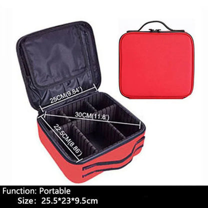 Travel Makeup Bag | Portable Cosmetic Organizer with Dividers
