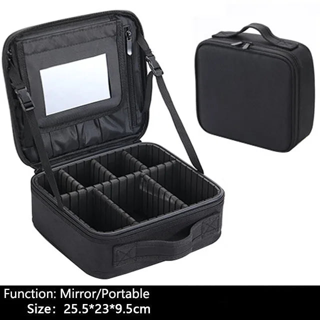 Travel Makeup Bag | Portable Cosmetic Organizer with Dividers