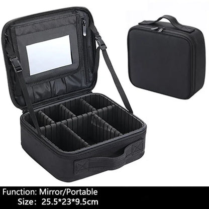 Travel Makeup Bag | Portable Cosmetic Organizer with Dividers