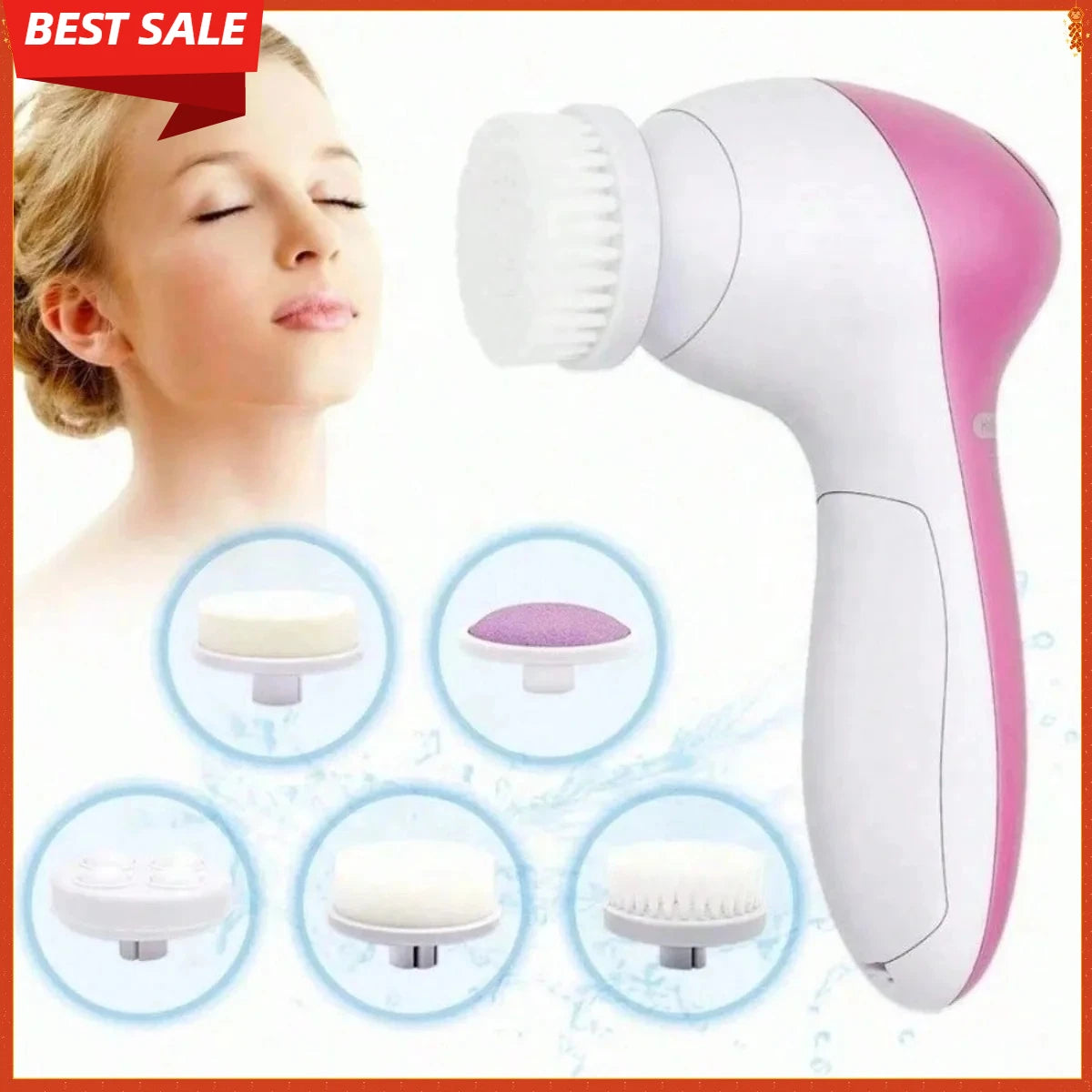 5-in-1 Facial Cleansing Brush | Deep Pore Cleanser System