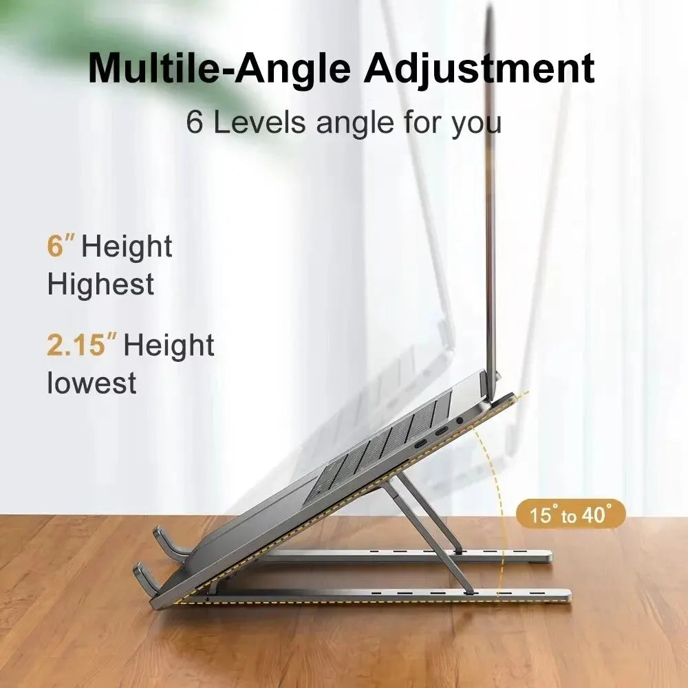 Ergonomic Laptop Stand | Adjustable Aluminum Riser for Desk