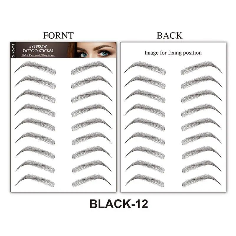 4D Waterproof Eyebrow Stickers | Natural Brow Tattoo Set