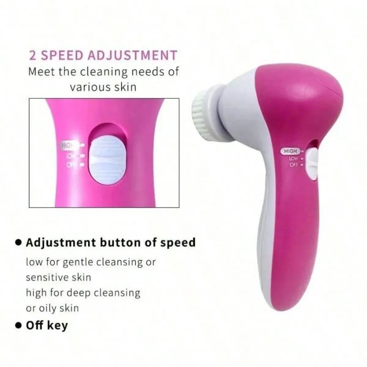 5-in-1 Facial Cleansing Brush | Deep Pore Cleanser System