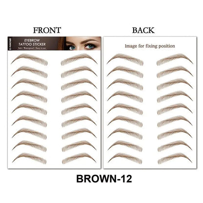 4D Waterproof Eyebrow Stickers | Natural Brow Tattoo Set