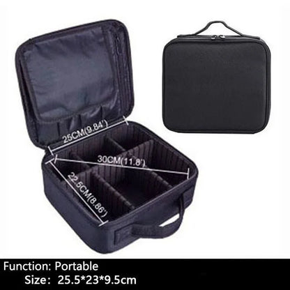 Travel Makeup Bag | Portable Cosmetic Organizer with Dividers
