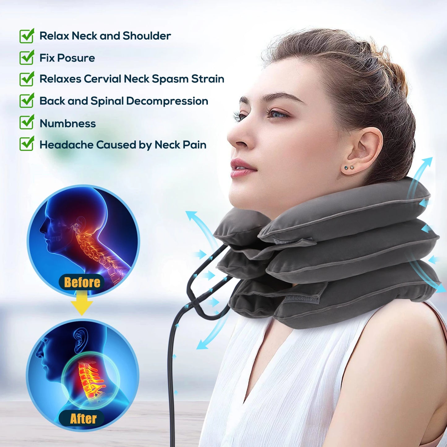 Cervical Neck Traction Device | Inflatable Pain Relief Pillow