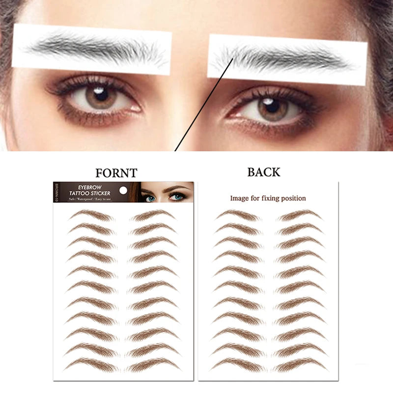 4D Waterproof Eyebrow Stickers | Natural Brow Tattoo Set