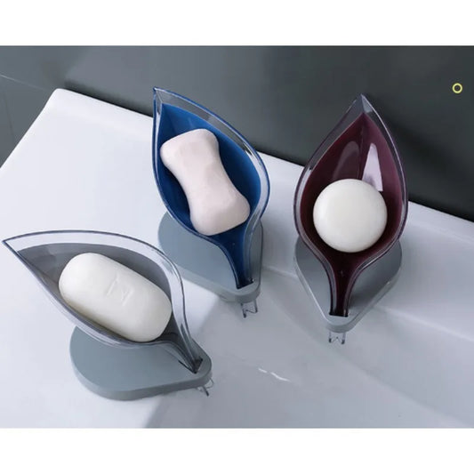 Decorative Soap Dish | Leaf-Shaped Drain Holder for Bathroom