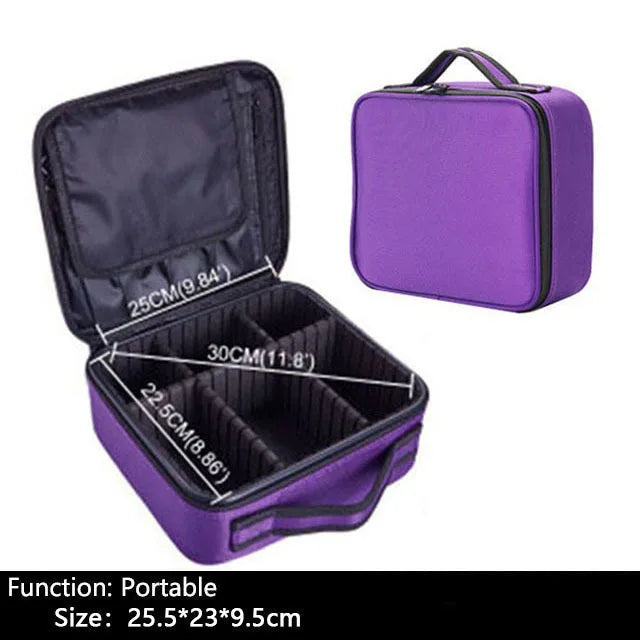 Travel Makeup Bag | Portable Cosmetic Organizer with Dividers