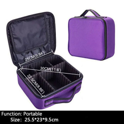 Travel Makeup Bag | Portable Cosmetic Organizer with Dividers