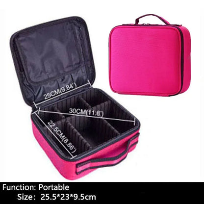 Travel Makeup Bag | Portable Cosmetic Organizer with Dividers