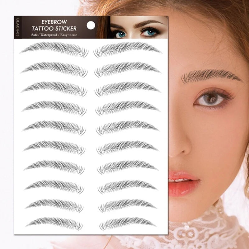 4D Waterproof Eyebrow Stickers | Natural Brow Tattoo Set