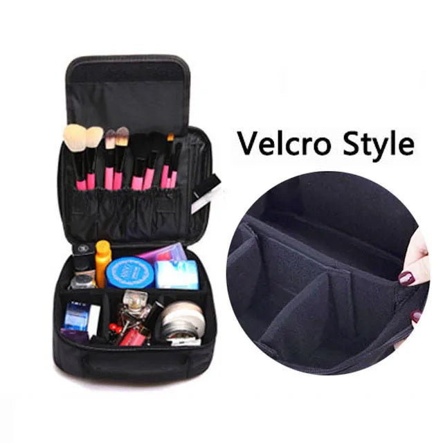 Travel Makeup Bag | Portable Cosmetic Organizer with Dividers