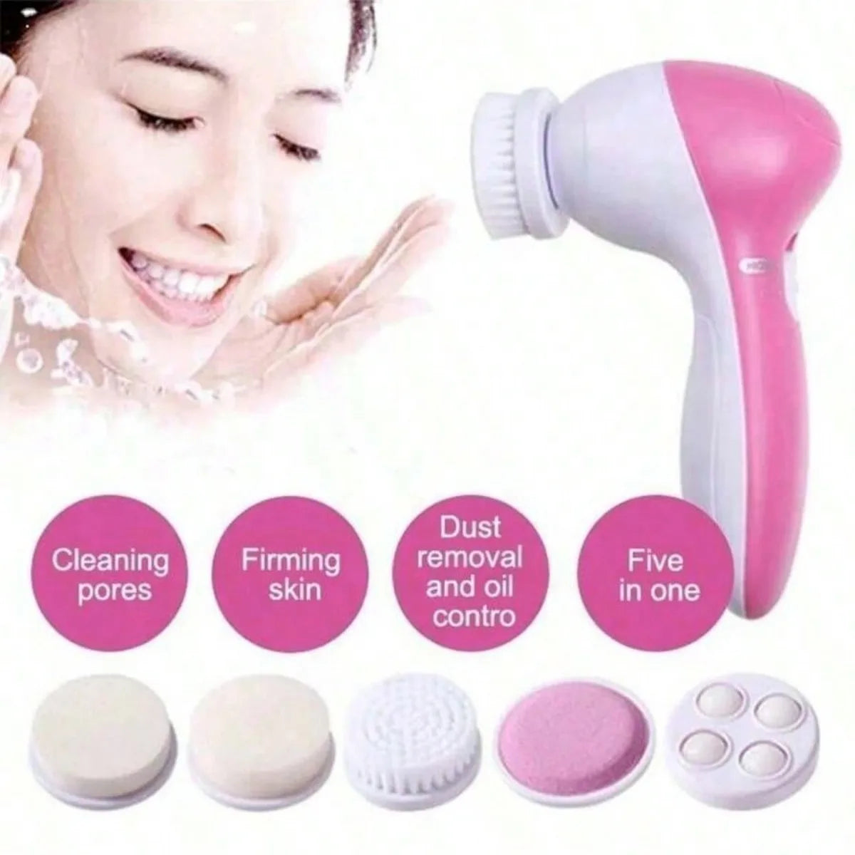 5-in-1 Facial Cleansing Brush | Deep Pore Cleanser System